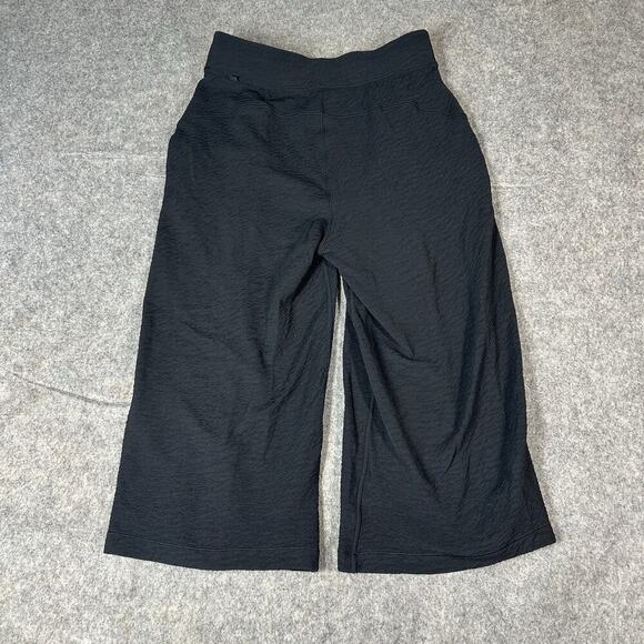 Lululemon Can You Feel The Pleat Crop Wide Leg Pant 10 Travel Texture Black - Picture 6 of 9